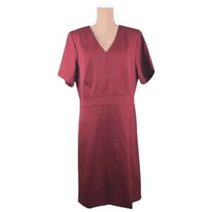 NWT Pendleton Seasonless Wool Short Sleeve Dress Red Size 14